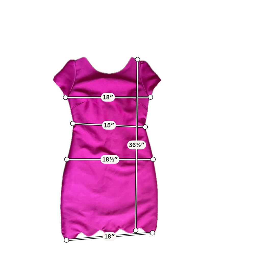 Camilyn Beth pink cap sleeve v back dress euc scallped pockets 6 1866 - Picture 2 of 8